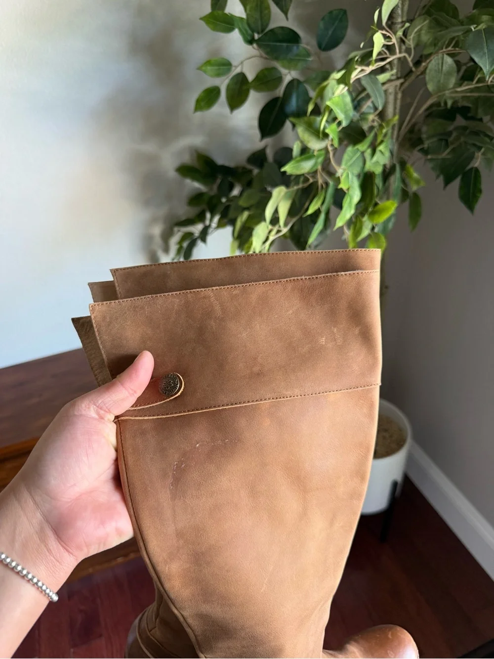 Joyfolie Genuine Leather Tall Hadley Boots in Camel Brown Women’s Size 8